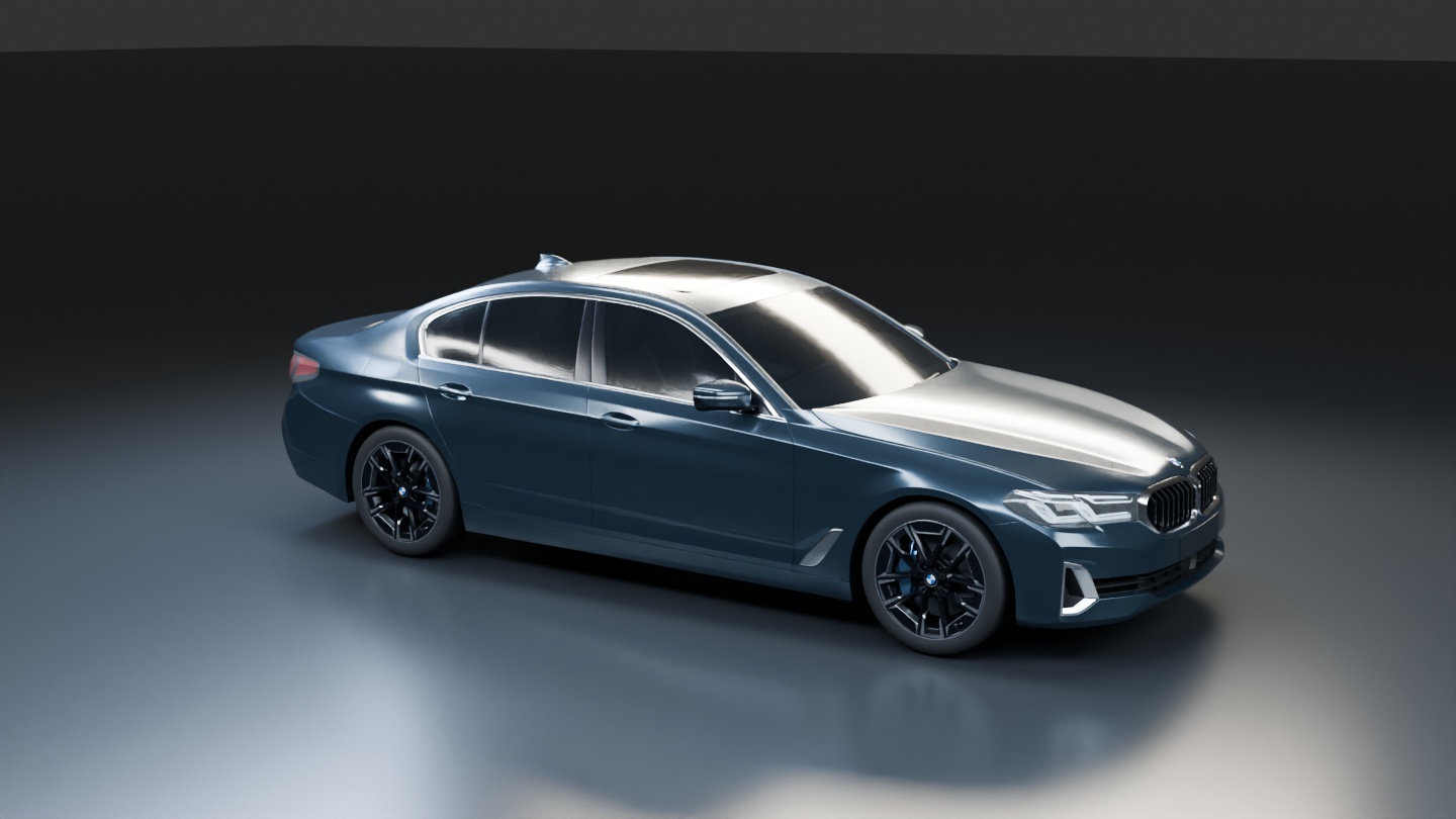 En BMW G30 i den animerte bilpleiesekvensen